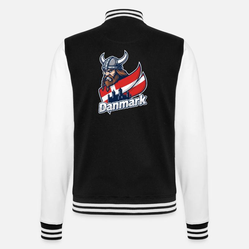 Emblème viking du Danemark - Veste Teddy - noir/blanc