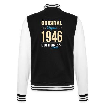 Original seit 1946 – 80-jähriges Jubiläum - College-Sweatjacke - Schwarz/Weiß - Hinten - Marisol (170cm)