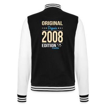 Original seit 2008 – 18. Geburtstag - College-Sweatjacke - Schwarz/Weiß - Hinten - Marisol (170cm)