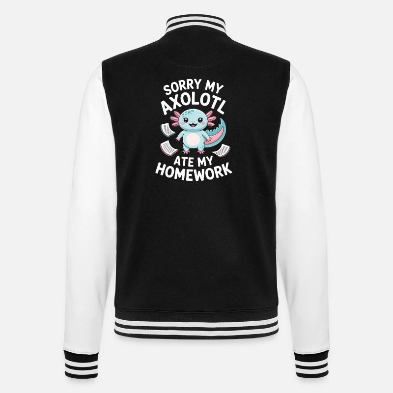 Braquage de devoirs d’Axolotl - Veste Teddy - noir/blanc