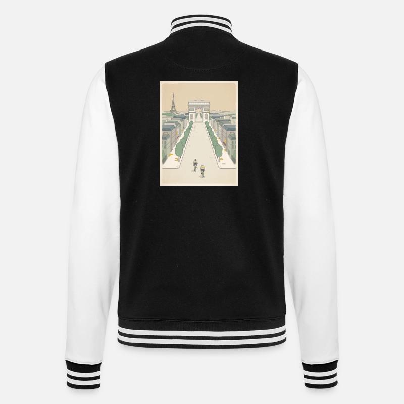 Paris Finish — Cycling Memory - College Sweat Jacket - black/white