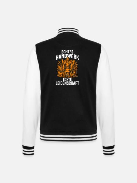 Echtes Handwerk Echte Leidenschaft Handwerker - College-Sweatjacke - Schwarz/Weiß