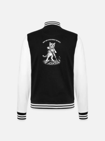 Bauarbeiter mit Niedlichkeit, Handwerker Katze - College-Sweatjacke - Schwarz/Weiß