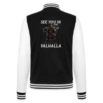 Wir sehen uns in Walhalla - College-Sweatjacke - Schwarz/Weiß - Hinten - Marisol (170cm)