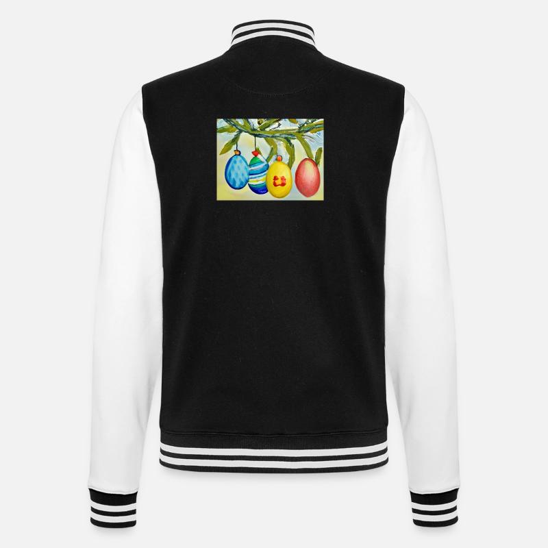 Colorful egg sprig - College Sweat Jacket - black/white