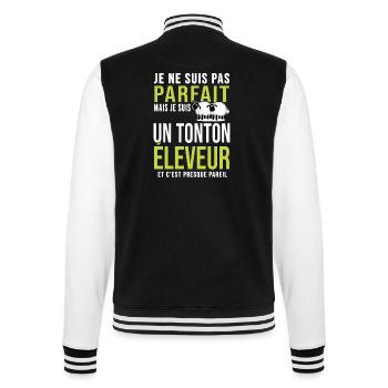 pas parfait tonton oncle éleveur brebis mouton - Veste Teddy - noir/blanc - Dos - Marisol (170cm)