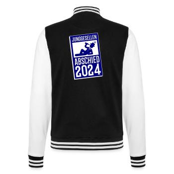 Junggesellenabschied 2024 - College-Sweatjacke - Schwarz/Weiß - Hinten - Marisol (170cm)