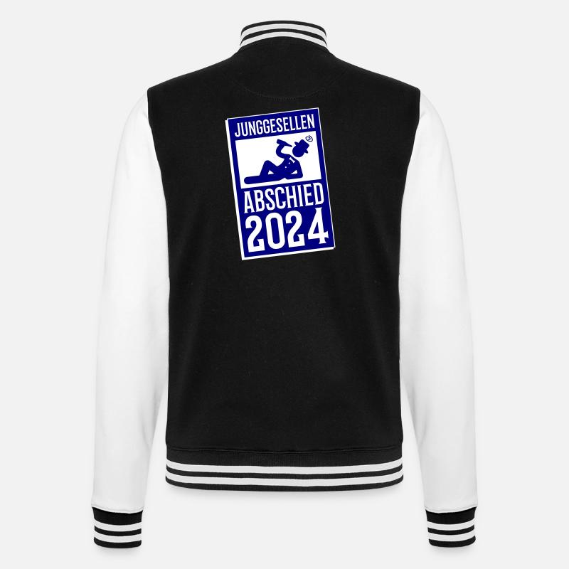 Junggesellenabschied 2024 - College-Sweatjacke - Schwarz/Weiß
