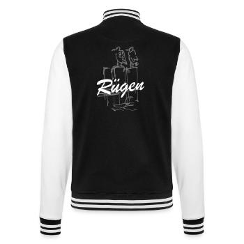 Rügen Insel Rügen I love Rügen Rügenliebe Ostsee - College-Sweatjacke - Schwarz/Weiß - Hinten - Marisol (170cm)