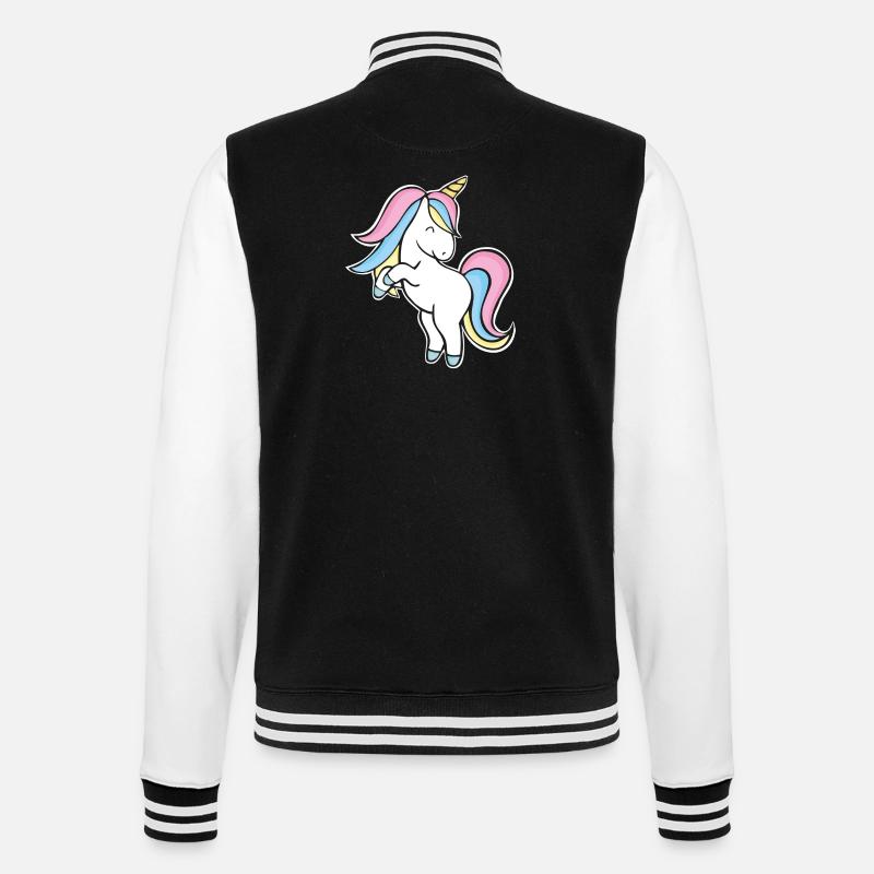 Unicorn 2 - College-Sweatjacke - Schwarz/Weiß