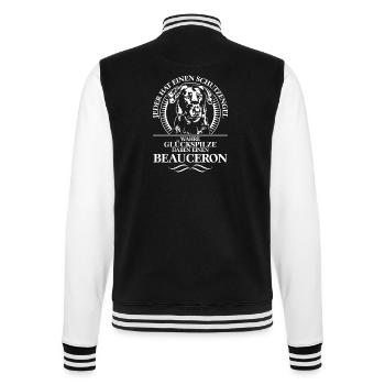 BEAUCERON Schutzengel Hundespruch Hunde Wilsigns - College-Sweatjacke - Schwarz/Weiß - Hinten - Marisol (170cm)