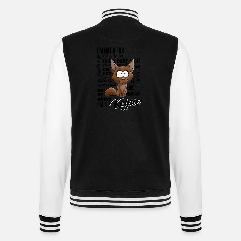 Ich bin ein Kelpie - College-Sweatjacke - Schwarz/Weiß