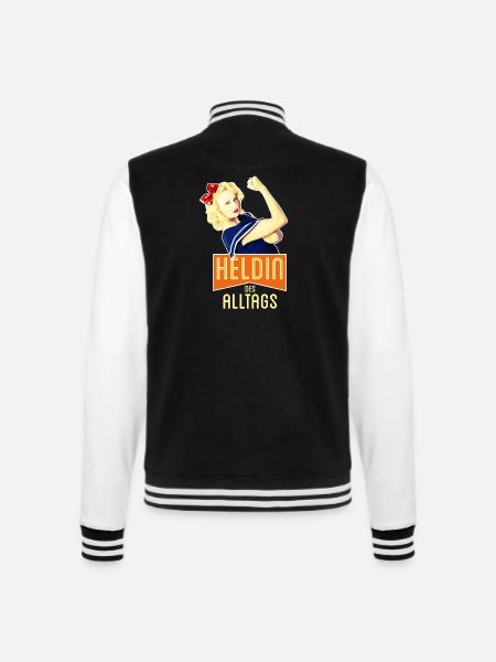 Heldin des Alltags - College-Sweatjacke - Schwarz/Weiß