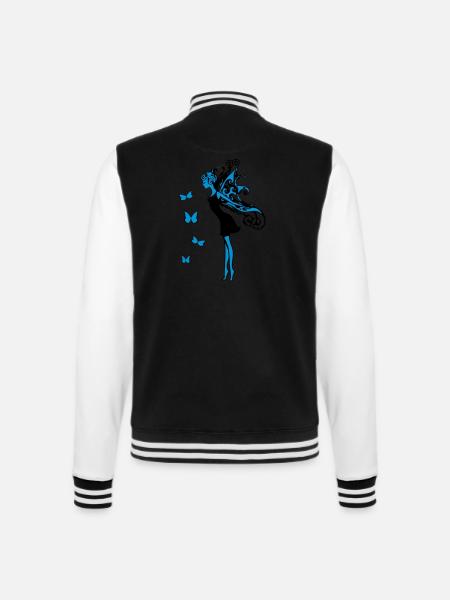 Fairy wings butterflies - College Sweat Jacket - black/white