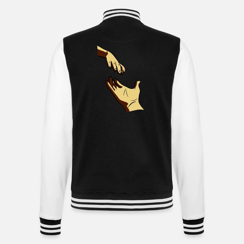 Hand reichen geben - College-Sweatjacke - Schwarz/Weiß