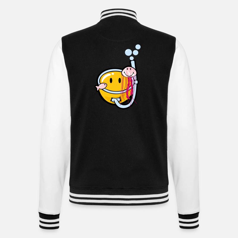Smiley Snorkeling - Veste Teddy - noir/blanc