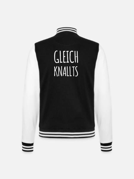 alle Mann in Deckung - College-Sweatjacke - Schwarz/Weiß