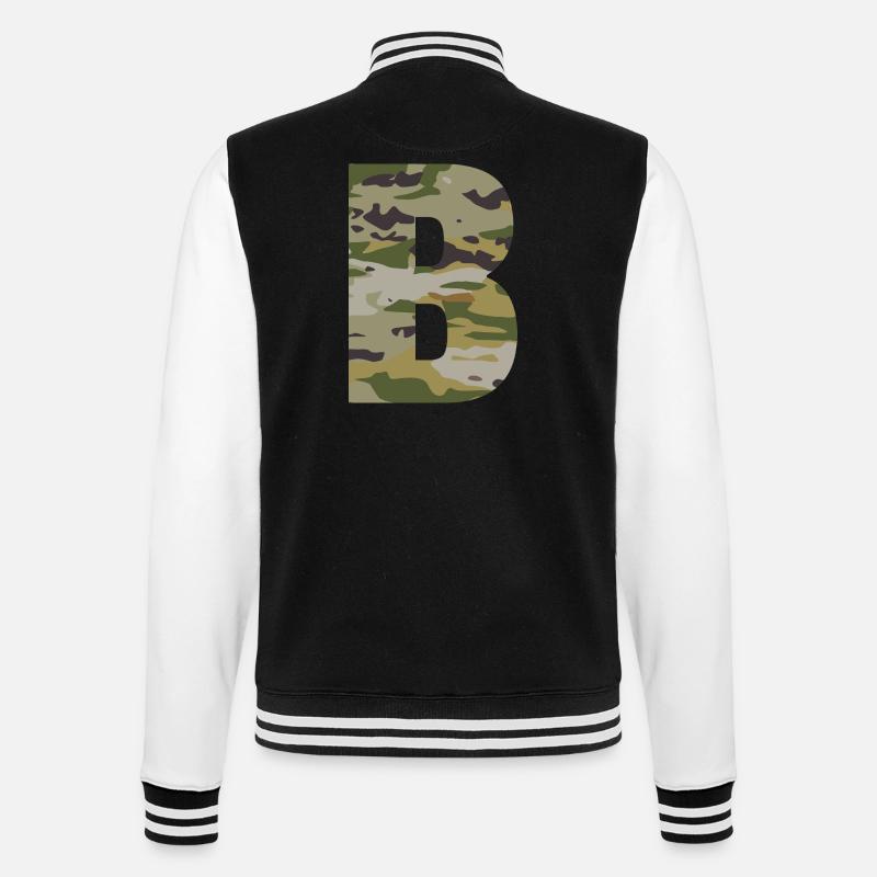 Camouflage letter B - College Sweat Jacket - black/white