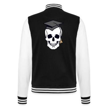 Skull Skull Creepy Student Uni Halloween - College Sweat Jacket - black/white - Back - Marisol (170cm)