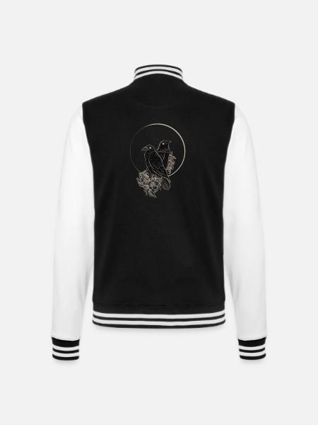 Hugin und Munin Raben - College-Sweatjacke - Schwarz/Weiß