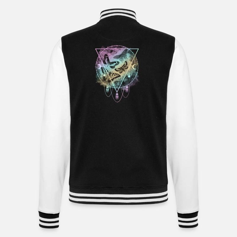 Bunte Schmetterlinge Pastel Goth - College-Sweatjacke - Schwarz/Weiß