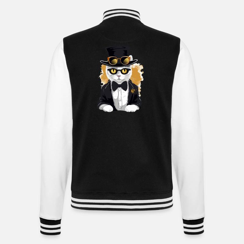 Micky the chic cat - College Sweat Jacket - black/white