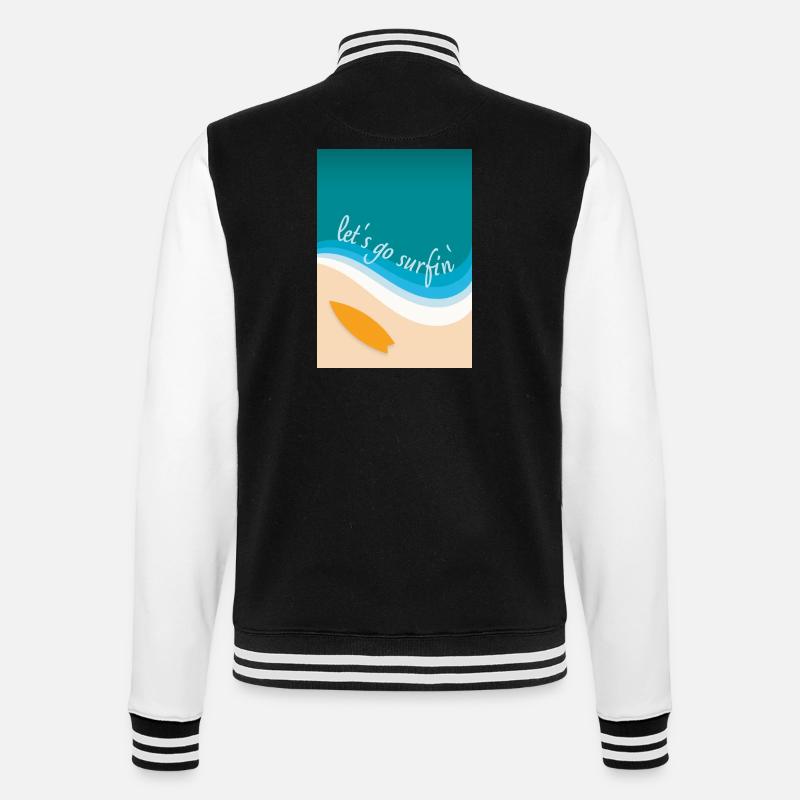 Let’s go surfin' surfing (design angulaire) - Veste Teddy - noir/blanc