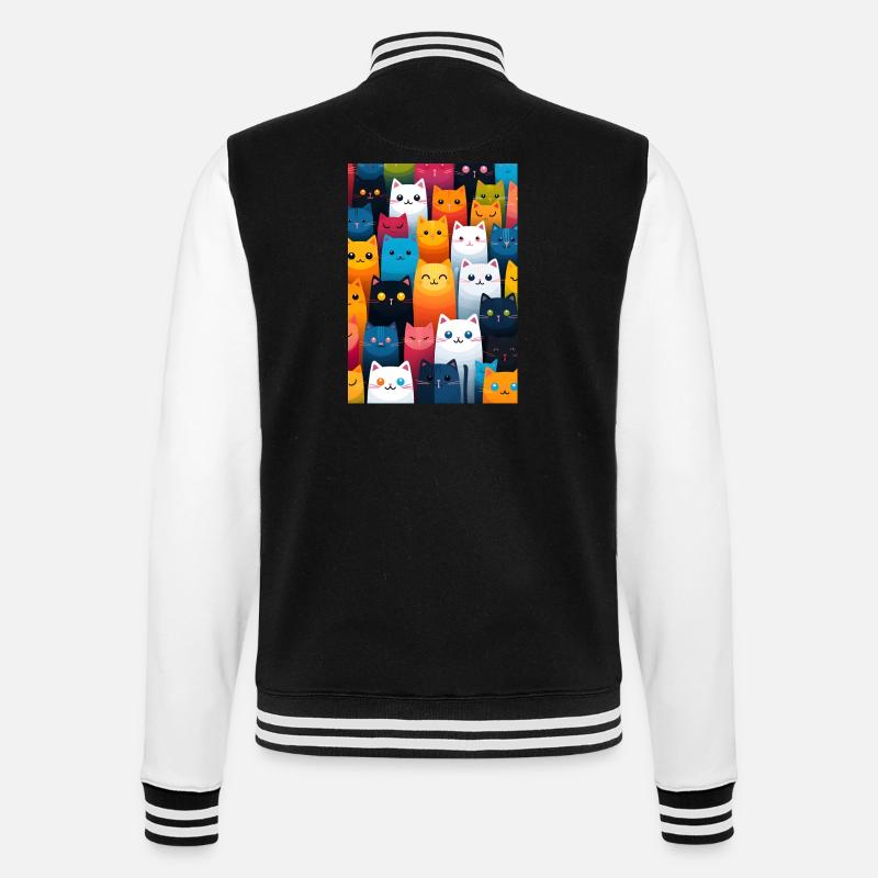 cat pattern - Veste Teddy - noir/blanc