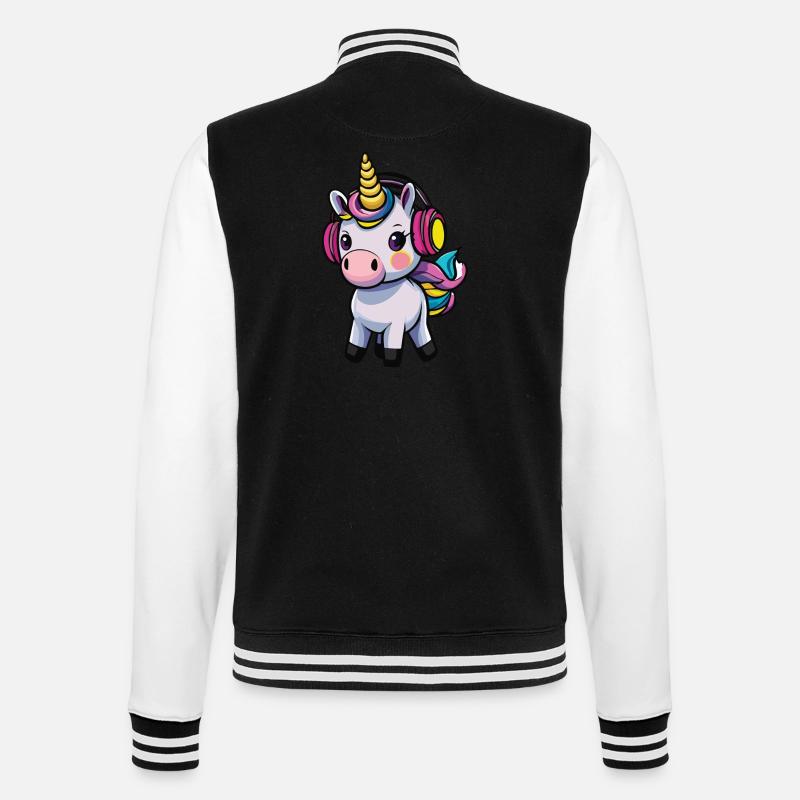 Cute Animals Einhorn 03 - College-Sweatjacke - Schwarz/Weiß