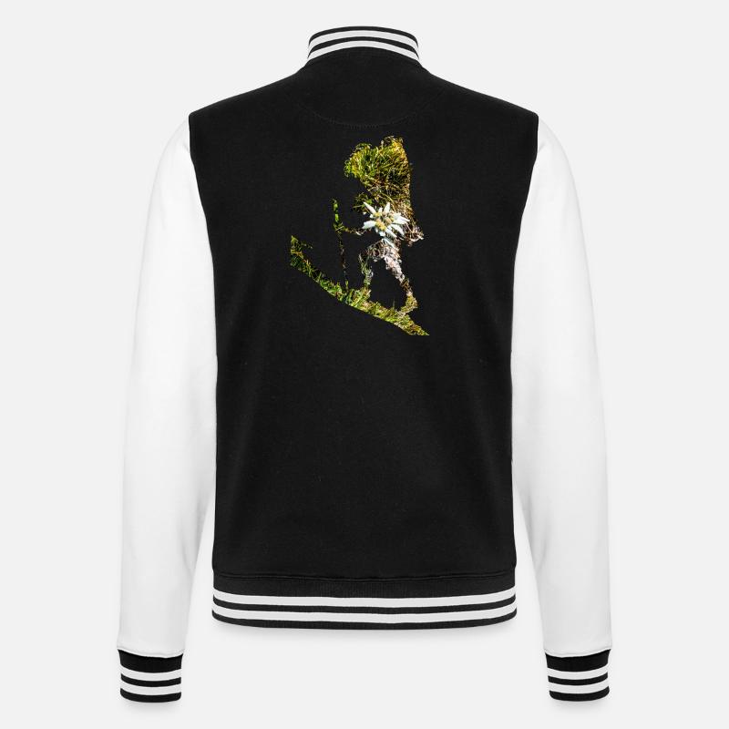 Bring mir noch ein Edelweiss! - College-Sweatjacke - Schwarz/Weiß