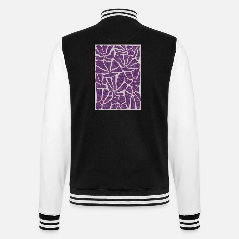 Motif de fleurs - Veste Teddy - noir/blanc