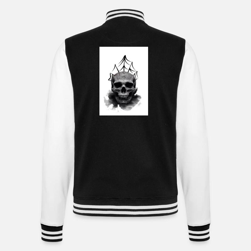 Deadhead Spider Skull - College-Sweatjacke - Schwarz/Weiß