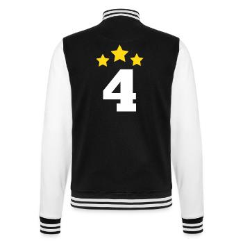 4 Jahre Stern - Geschenk zum 4. Jahrestag - College-Sweatjacke - Schwarz/Weiß - Hinten - Marisol (170cm)