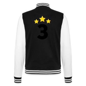 3 Jahre Stern - Geschenk zum 3. Jahrestag - College-Sweatjacke - Schwarz/Weiß - Hinten - Marisol (170cm)