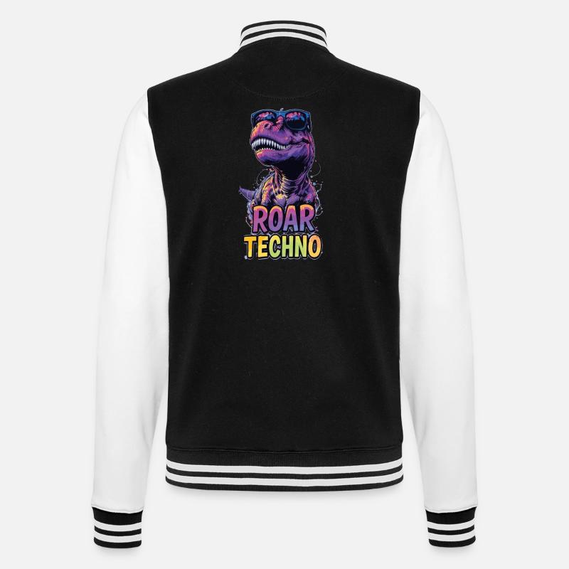 T-Rex - Roar TECHNO - College-Sweatjacke - Schwarz/Weiß