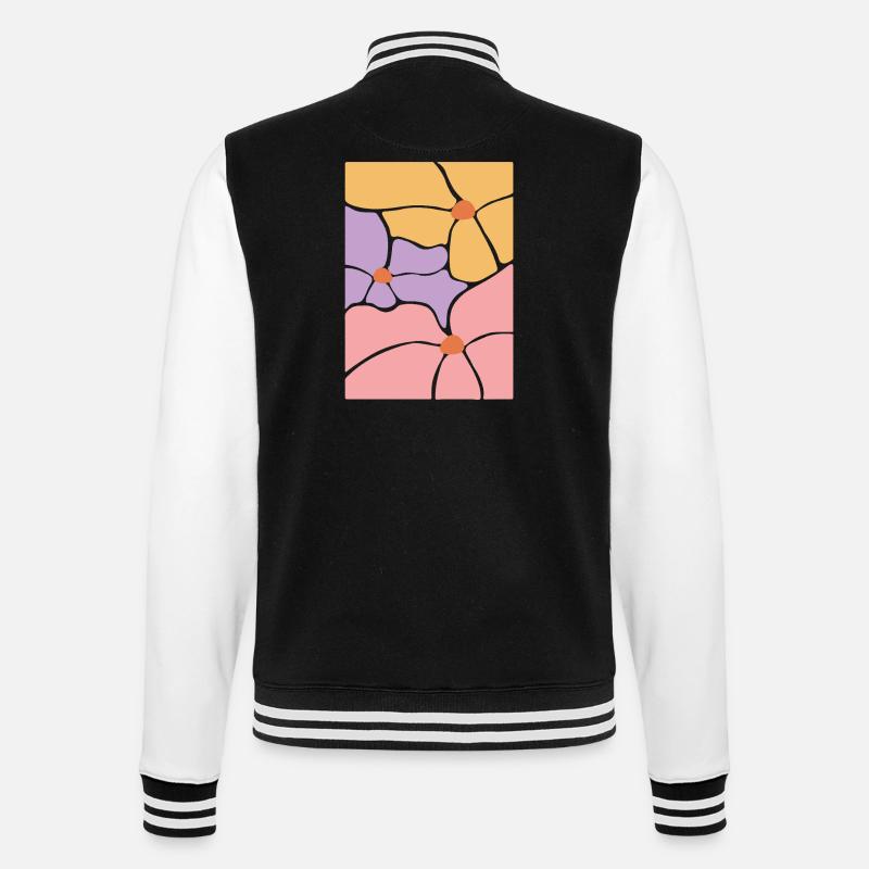 Fleurs de flore bohème - Veste Teddy - noir/blanc