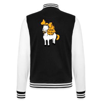 Horse Cute Pony Girl Female Girl Horse Girl - College Sweat Jacket - black/white - Back - Marisol (170cm)