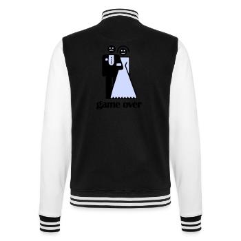 Hochzeits-Spiel über - College-Sweatjacke - Schwarz/Weiß - Hinten - Marisol (170cm)