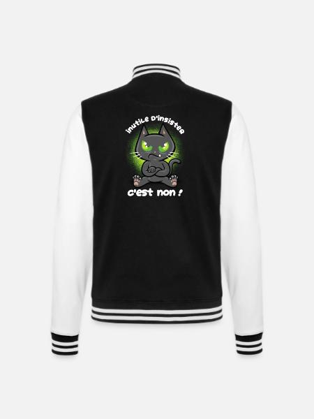 Chat têtu - Veste Teddy - noir/blanc