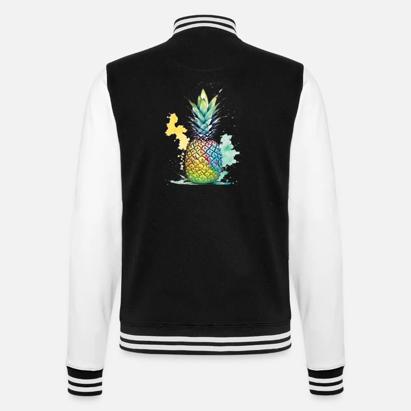 Ananas - College-Sweatjacke - Schwarz/Weiß