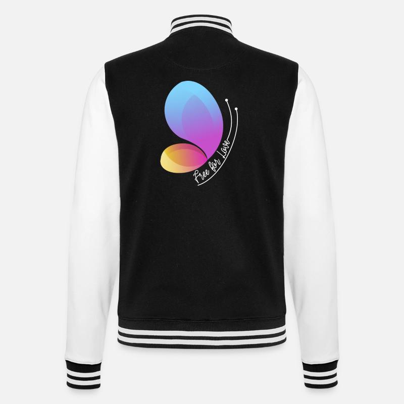 Frei durch Liebe Gradient Schmetterling - College-Sweatjacke - Schwarz/Weiß