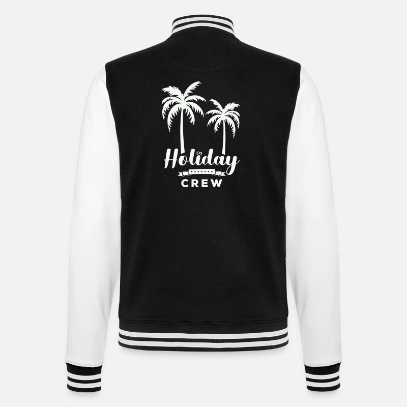 Urlaubscrew Palmendesign - College-Sweatjacke - Schwarz/Weiß