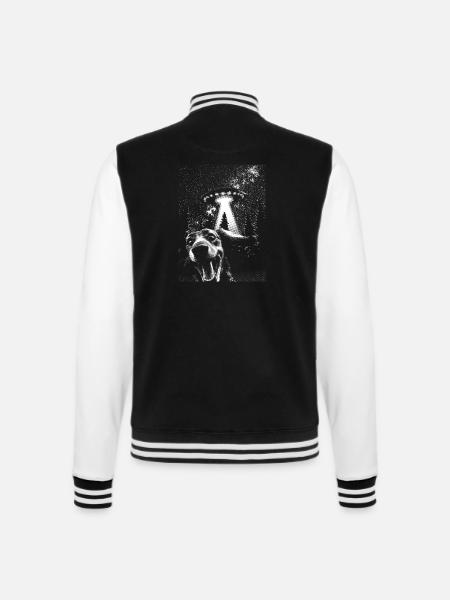 UFO und Hund Hundeshirt Funshirt - College-Sweatjacke - Schwarz/Weiß