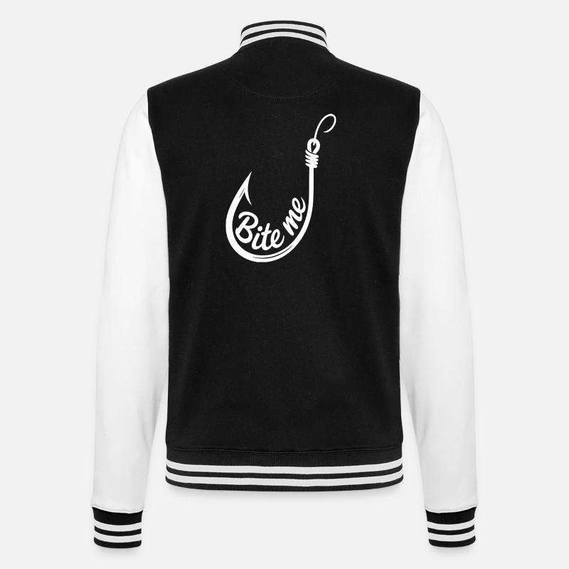 Bite Me Hook Illustration - College Sweat Jacket - black/white