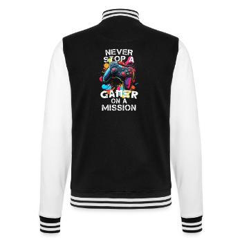 Gamer gaming enthusiast video games console funny - College Sweat Jacket - black/white - Back - Marisol (170cm)