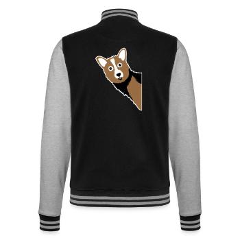 Corgi-Kuckuck – Perfekte für jeden Hundebesitzer - College-Sweatjacke - Schwarz/Grau meliert - Hinten - Marisol (170cm)