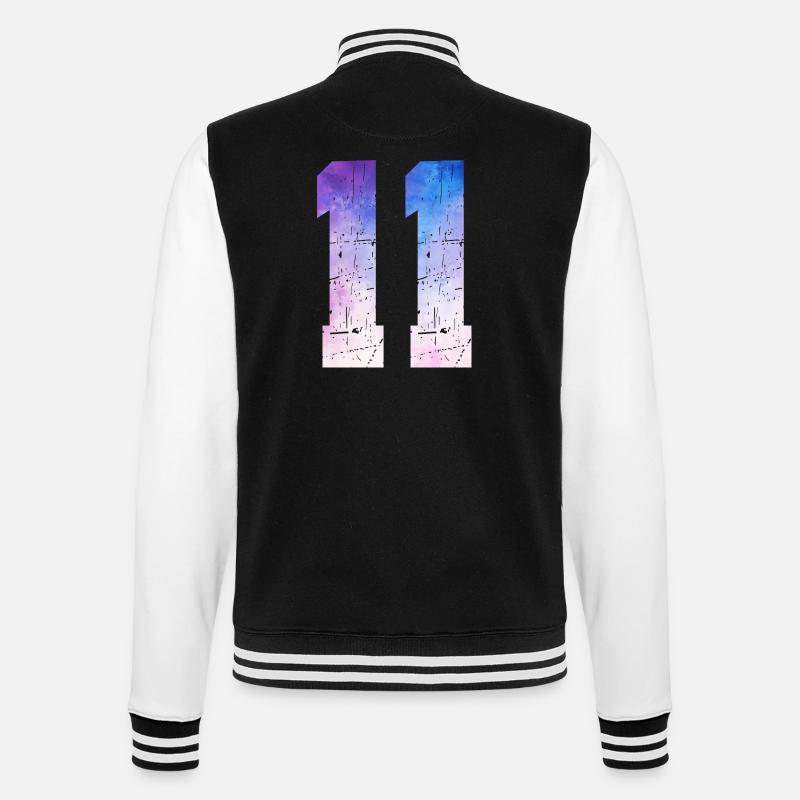Ausgabe 11 – 11. Jubiläumsgeschenk - College-Sweatjacke - Schwarz/Weiß