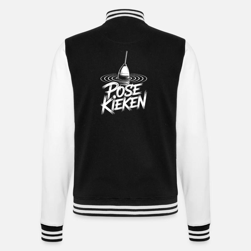 Humour de la posture de pêche - Veste Teddy - noir/blanc