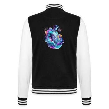 Poissons_Astro_Homme - College Sweat Jacket - black/white - Back - Marisol (170cm)