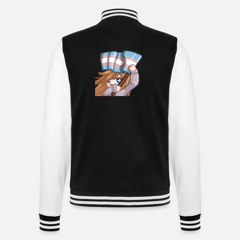PillowG1rl Emote mit Transflagge - College-Sweatjacke - Schwarz/Weiß